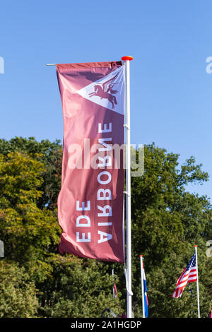 Ede, Niederlande, 21. September 2019: Airborn memorial Flagge Market Garden Schlacht von Arnheim in Ede Niederlande Stockfoto