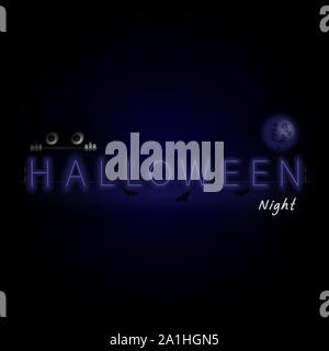 Halloween Leuchtreklame. Happy Halloween Typografie logo Hintergrund. Konzept der Halloween Party und Trick oder Festlichkeit. Design Template web für Banner, Poster, gre Stock Vektor
