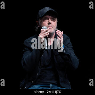 New York, Vereinigte Staaten. 26 Sep, 2019. Lars Ulrich besucht Pressekonferenz für Globale Bürger & Teneo Enthüllung Kampagne Pläne und 2020 Dachhimmeln in St. Ann's Warehouse (Foto von Lev Radin/Pacific Press) Quelle: Pacific Press Agency/Alamy leben Nachrichten Stockfoto