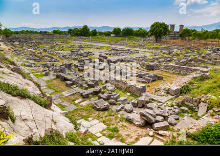 Antike Stadt Ruinen, Provinz von Lydia, Philippi, Griechenland Stockfoto