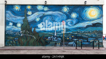 Wandbild Hommage an eine sternenklare Nacht von Rip Cronk, in Venedig, an der Strandpromenade Bezirk an der Westside von Los Angeles, Kalifornien Stockfoto