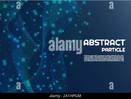 Partikelfilter Hintergrund abstrakten Stil Line Dot Fluss Licht mit Platz für Ihren Text. Vector Illustration Stock Vektor