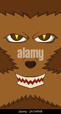 Werwolf Karte Hintergrund vector Abbildung kann für Halloween banner social media Feed und Geschichte Stock Vektor