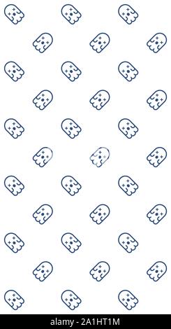 Line Geist oder Geist vector pattern Illustration für Halloween Banner kann auch für Media social Feed oder Geschichte Hintergrund verwenden Stock Vektor