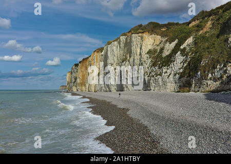 Meer in Veules-les-Roses, Normandie, Frankreich Stockfoto