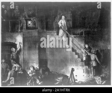 Mord an Edith Cavell/Geo. Faltenbälge. Stockfoto