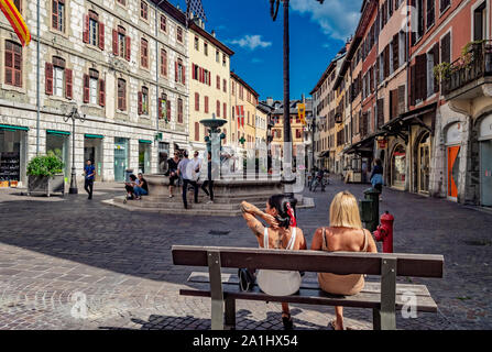 Frankreich Haute-Savoie - Chambery - Place Saint Léger Stockfoto