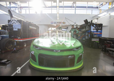 September 13, 2019, Las Vegas, Nevada, USA: Kyle Larson (42), Praktiken für die South Point 400 bei Las Vegas Motor Speedway in Las Vegas, Nevada. (Bild: © Stephen A. Arce/ASP) Stockfoto