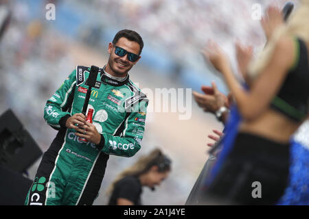 Las Vegas, Nevada, USA. 15 Sep, 2019. Kyle Larson (42) erhält für das South Point 400 bei Las Vegas Motor Speedway in Las Vegas, Nevada bereit. (Bild: © Stephen A. Arce/ASP) Stockfoto