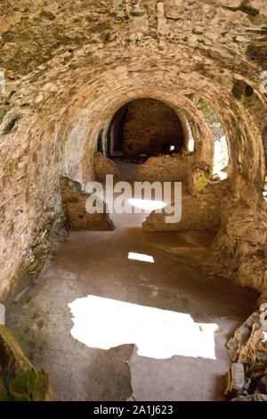 Im Gewölbekeller des Dirleton Castle. East Lothian, Schottland Stockfoto