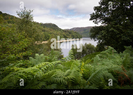 Garreg-Ddu Behälter; Elan Valley, Rhayader, Mid-Wales; Stockfoto