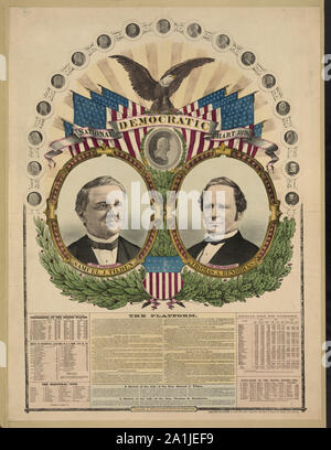 Demokratischen Landeshoroskop, 1876 – für das Präsidentenamt, Tilden, Vizepräsident, Thomas A. Hendricks Stockfoto