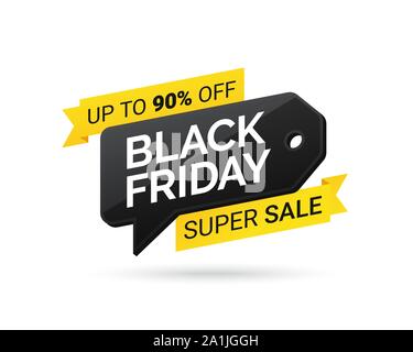 Verkauf Tag. Super Sale. Schwarzer Freitag. Design Element für den Verkauf von Bannern, Postern, Karten. Promotional Marketing rabatt Ereignis. Angebot auf Schwarz Frid Stock Vektor