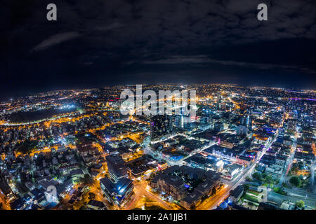 Mit der Story Bridge in Brisbane und Brisbane River von Antenne Vantage Point. Australien. Stockfoto