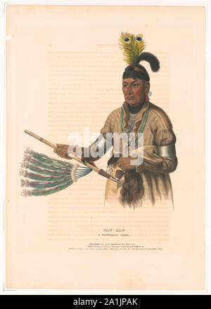 NAW-Kaw, einem Winnebago chief / gezeichnet, gedruckt & in I.T. Bowens lithographischen Einrichtung, Nr. 94 Walnut St gefärbt. Stockfoto