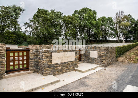 CWGC Pargny Britischer Friedhof in der Nähe von peronne an der Somme Schlachtfeld, die meist aus dem Deutschen Spring Offensive am 24. März 1918 Stockfoto
