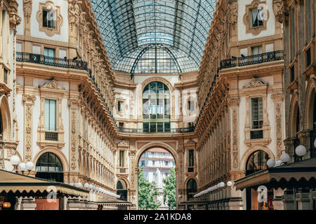 Mailand, Italien - 30. MAI 2019: Galleria Vittorio Emanuele II ist das älteste Einkaufszentrum und die wichtigsten Sehenswürdigkeiten in Italien Stockfoto