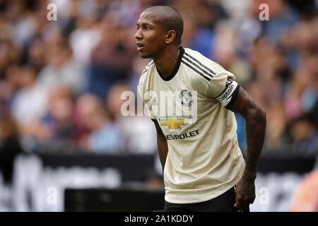 Ashley Young von Manchester United - West Ham United v Manchester United, Premier League, London Stadium, London (Stratford), Großbritannien - 22 September 2019 Editorial nur verwenden - DataCo Einschränkungen Stockfoto