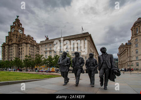 Die Fab Four Statuen in Liverpool. Die Beatles Stockfoto