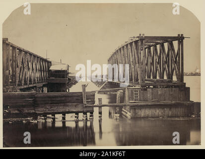 Neue Brücke über den Potomac River auf der Washington, Alexandria und Georgetown Eisenbahn. Gesamtlänge 5.104 m Stockfoto