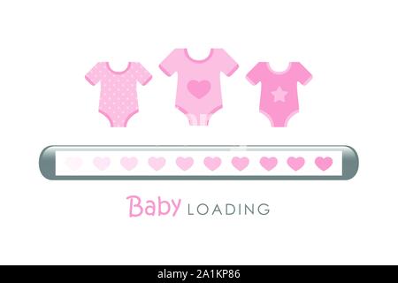 Baby laden Bar mit Herzen und rosa Body Illustration Vektor EPS 10. Stock Vektor