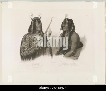 Noapeh. Assiniboin Indianer. Indien Assiniboin. Eine Assiniboin indischen. - Psihdjä sahpa. Yanktonan Indianer. Indien Yanktonan. Eine Yanktonan Indischen Stockfoto