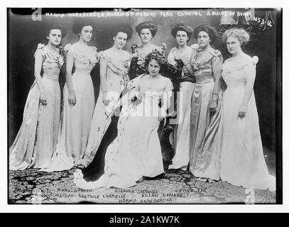 Norma Hornberger, Königin von Asbury Park Karneval & Hofdamen, Rn. Gordon, Eleanor Sherwood, Lavinia Fry, Nina Olmstead, Beatrice Connelly, Helen Demarest, Norma Hornberger Stockfoto