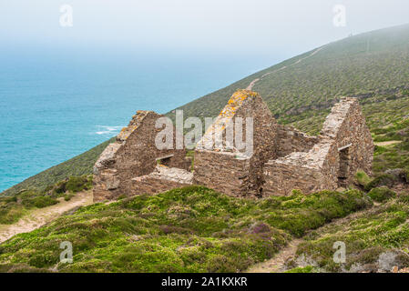 Towanroath Engine House, Teil von Wheal Coates Zinnmine auf dem kornischen Küste in der Nähe von St Agnes, Cornwall, England. UK. Stockfoto