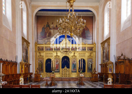 Dubrovnik Innenraum der Kirche - in der Kirche der Heiligen Maria Verkündigung, aka. Serbisch-orthodoxe Kirche; die Altstadt von Dubrovnik, Dubrovnik Kroatien Europa Stockfoto