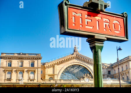 Paris, Gare de l'Est Station Stockfoto