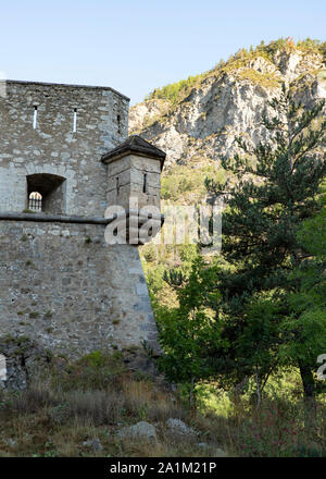 Detail einer Zitadelle von Vauban in den Alpen in Frankreich Stockfoto