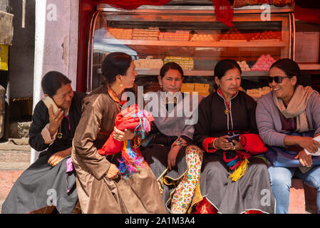 Porträt der Ladakhischen Frau in Leh in Ladakh, Indien Stockfoto