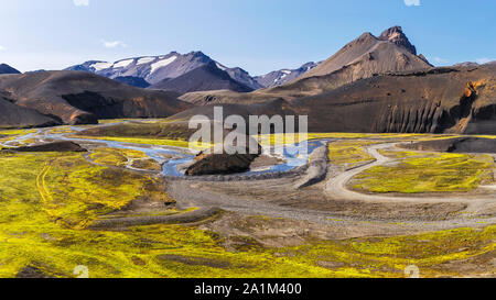 Wunderschöne Landschaft in Landmannalaugar Route F208, Island Stockfoto