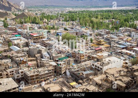 Blick auf Leh in Ladakh, Indien Stockfoto