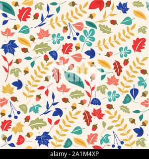 Hallo Herbst. Blätter im Herbst Hintergrund. Stock Vektor