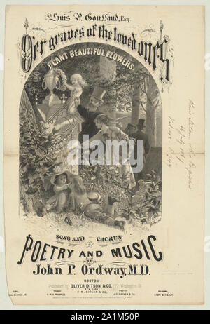 O'er Gräber der lieben Poesie und Musik von John S. Ordway, M.D. ; Louis S. Goussaud, Esq. //Baker del; John H. Bufford's Lith. 34 Chauncey St. Boston. Stockfoto