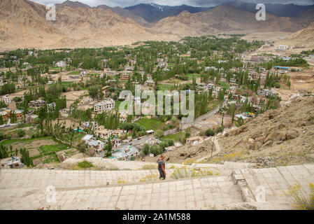 Blick auf Leh in Ladakh, Indien Stockfoto