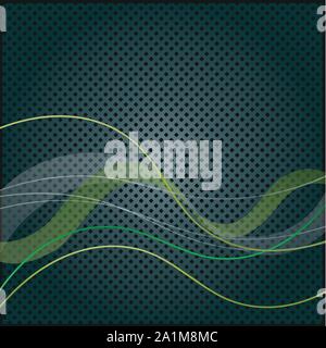 Abstract Schwarzer Hintergrund mit Wellen, Musik und Sound Hintergrund Stock Vektor