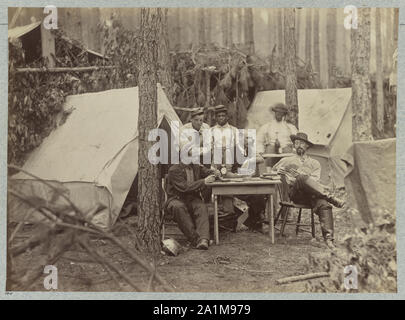 Offiziere der 114. Pennsylvania Infanterie vor Petersburg, VA., August, 1864 Stockfoto