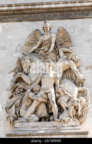 Arc de Triomphe, Paris, La Résistance de 1814 von Antoine Étex Stockfoto