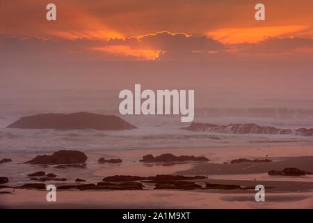 Seal Rocks bei Sonnenuntergang, Seal Rock State Park, Oregon, USA Stockfoto