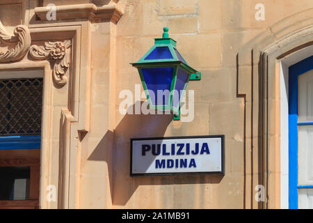 Polizei anmelden Polizei Gebäude in Malta Mdina city Stockfoto