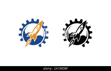 Rocket Logo im Vektorformat Verfügbare, schnelle Rakete in den Weltraum logo, Rakete, Vector Logo Vorlage, Rakete - Space Ship logo Vorlage, Cloud Rakete logo Stock Vektor