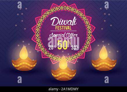 Diwali Festival Indische bieten Design Stock Vektor