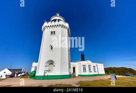 South Forland Leuchtturm ist ein Viktorianisches Leuchtturm auf der südlichen Vorland in St. Margaret's Bay, Dover, Kent, England Stockfoto