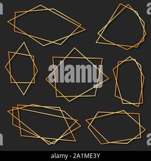 Abstrakte Elemente der geometrischen Polyeder für die hochzeit einladung, Vorlagen, dekorativen Mustern. Vector Illustration Stock Vektor