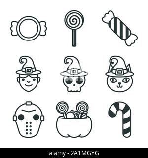Bündel von Halloween set Symbole Stock Vektor
