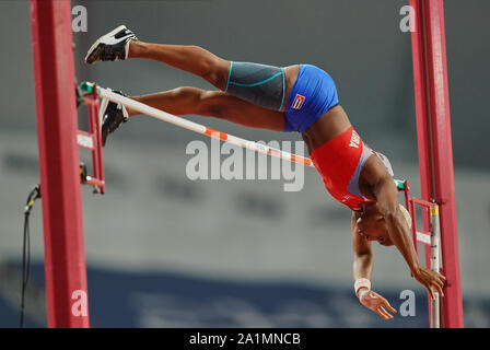 Doha, Katar. 27 Sep, 2019. Yarisley Silva von Kuba während des 17. IAAF Leichtathletik WM Match zwischen und am Tag 1 bei der Khalifa Stadion in Doha, Katar. Ulrik Pedersen/CSM/Alamy leben Nachrichten Stockfoto