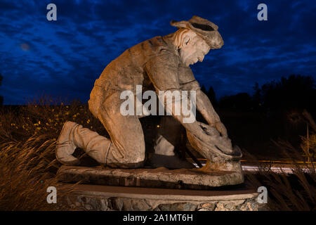 Eine von mehreren bemerkenswerten Attraktionen am Straßenrand: riesige, Beton Statuen von einem lokalen Auburn, Kalifornien, Zahnarzt, Dr. Kenneth Fox erstellt Stockfoto