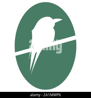 Süße vogel Vektor Cartoon Illustration. Wild Zoo Tier Symbol. Adorable Vogel isoliert auf Weiss. Wald Fauna kindischen Charakter. Einfache flache Design elem Stockfoto